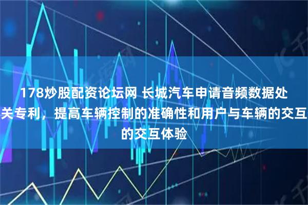 178炒股配资论坛网 长城汽车申请音频数据处理相关专利，提高车辆控制的准确性和用户与车辆的交互体验